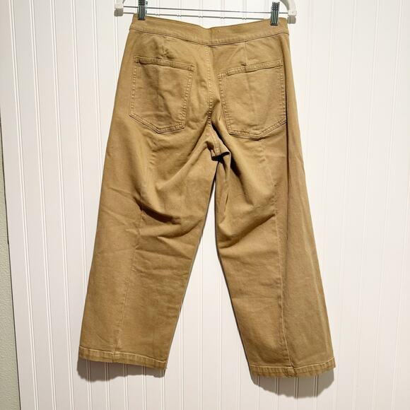 Madewell Emmett Wide Leg Crop Pants Tan Size 28 Petite - Picture 5 of 7